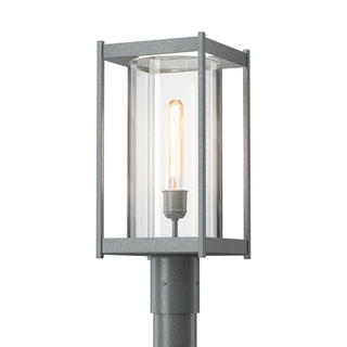 Buy coastal-burnished-steel-with-clear-glass-zm-glass-and-clear-shade Cela Post Lantern by Hubbardton Forge