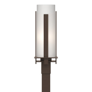 Buy coastal-bronze-with-opal-glass-gg-glass-and-white-shade Vertical Bar Post Lantern by Hubbardton Forge