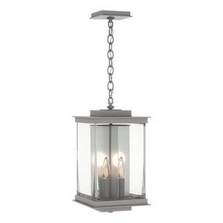 Buy coastal-burnished-steel-with-clear-glass-zm-glass-and-clear-shade Kingston Hanging Lanterns by Hubbardton Forge