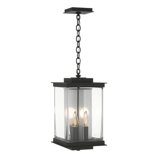 Buy coastal-black-with-clear-glass-zm-glass-and-clear-shade Kingston Hanging Lanterns by Hubbardton Forge