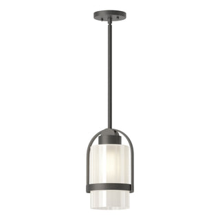 Buy coastal-natural-iron-with-frosted-glass-fd-glass-and-white-shade Alcove Hanging Lanterns by Hubbardton Forge