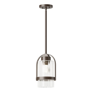 Buy coastal-bronze-with-clear-glass-zm-glass-and-clear-shade Alcove Hanging Lanterns by Hubbardton Forge