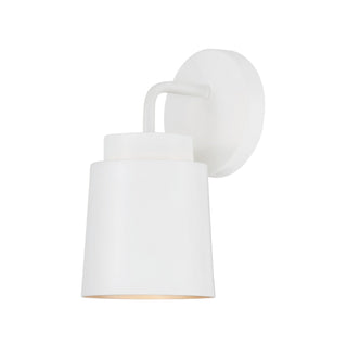 Buy matte-white-with-matte-white-metal-shade-with-soft-gold-interior-glass-and-white-shade Pratt Outdoor (Damp) Wall Sconce by Capital Lighting
