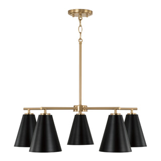 Buy matte-brass-and-black Charlie Chandelier by Capital Lighting