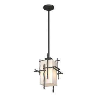 Buy coastal-natural-iron-with-opal-glass-gg-glass-and-white-shade Tura Hanging Lanterns by Hubbardton Forge