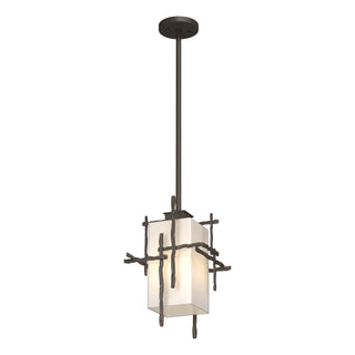 Buy coastal-dark-smoke-with-opal-glass-gg-glass-and-white-shade Tura Hanging Lanterns by Hubbardton Forge