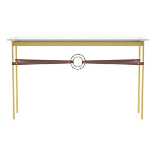 Buy modern-brass-with-glass-top-va-glass Equus Console Table by Hubbardton Forge