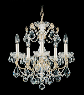 Buy antique-silver-with-clear-heritage-crystal-glass-and-clear-shade Century Chandelier by Schonbek
