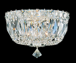 Buy polished-silver-and-clear-shade Petit Crystal Deluxe Flush Mount Ceiling Light by Schonbek