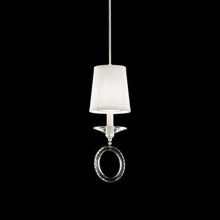 Buy jet-black-with-shade-silk-hardback-off-glass-and-white-shade Emilea Mini Pendant by Schonbek