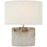 Alabaster with 16" x 16" x 9.5" Linen Oval Glass and White Shade