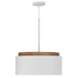 Light Wood and White with Soft White Glass Orb/Matte White Metal Shade Glass and White Shade