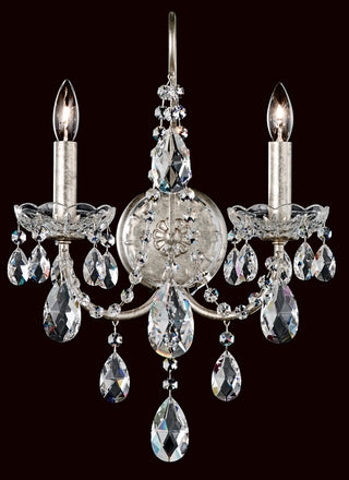 Buy black-pearl-with-clear-crystals-from-swarovski-glass-and-clear-shade Sonatina Outdoor (Damp) Sconce by Schonbek