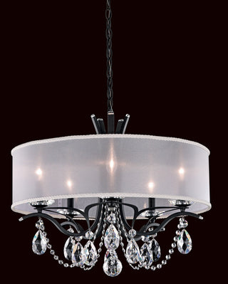 Buy french-gold-with-shade-hardback-white-glass-and-white-shade Vesca Chandelier by Schonbek