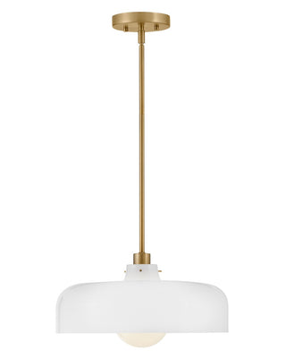 Buy lacquered-brass-with-cased-opal-glass-and-opal-shade Maisie Pendant by Lark