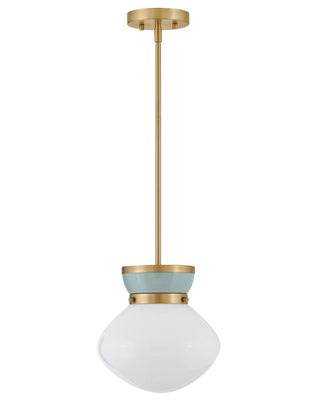 Buy lacquered-brass-with-cased-opal-glass-and-opal-shade Lucy Pendant by Lark
