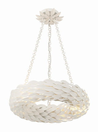 Buy matte-white Broche Outdoor (Damp) Chandelier by Crystorama