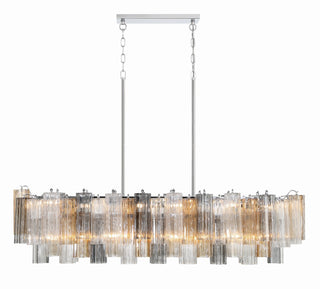 Buy polished-chrome-with-tronchi-glass-glass-and-amber-brown-shade Addis Chandelier by Crystorama