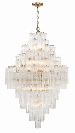 Buy aged-brass-with-tronchi-glass-glass-and-clear-shade Addis Chandelier by Crystorama
