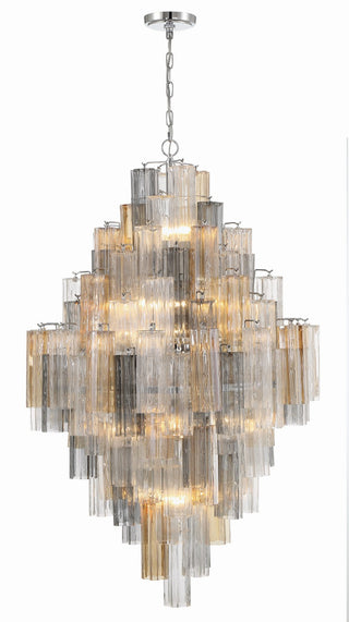Buy polished-chrome-with-tronchi-glass-glass-and-amber-brown-shade Addis Chandelier by Crystorama