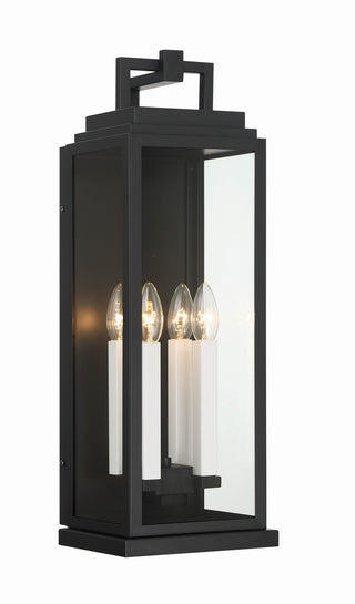 Buy matte-black-and-clear-seedy-shade Aspen Outdoor (Wet) Wall Sconce by Crystorama