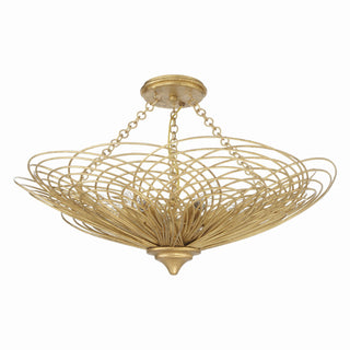 Buy renaissance-gold-and-gold-shade Doral Outdoor (Damp) Semi-Flush Mount Ceiling Light by Crystorama