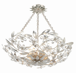 Buy antique-silver-and-clear-shade Marselle Outdoor (Damp) Semi-Flush Mount Ceiling Light by Crystorama