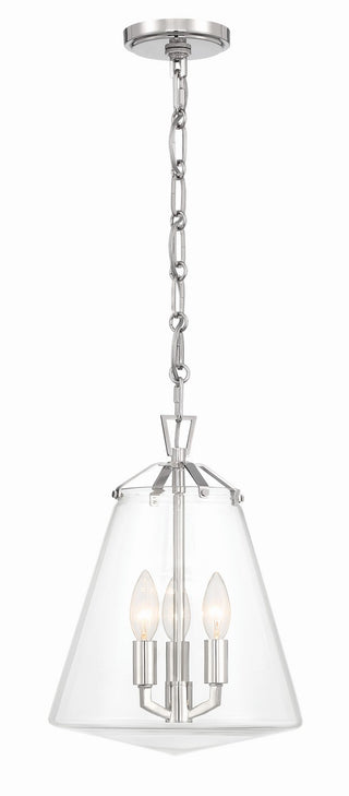 Buy polished-nickel-with-clear-glass-glass-and-clear-shade Voss Outdoor (Damp) Chandelier by Crystorama