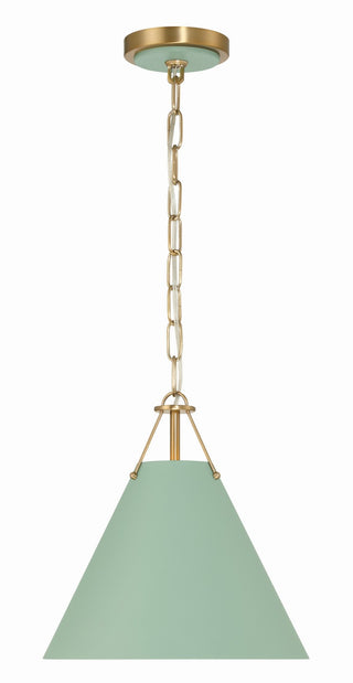 Buy vibrant-gold-and-green-shade Xavier Outdoor (Damp) Mini Pendant by Crystorama