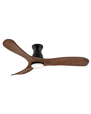 Buy matte-black-finish-with-walnut-blades Swell Flush Illuminated Outdoor (Damp) Hugger Ceiling Fan with Light by Hinkley