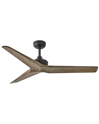 Buy matte-black-finish-with-driftwood-blades 3-Blades Chisel Outdoor (Damp) Ceiling Fan by Hinkley