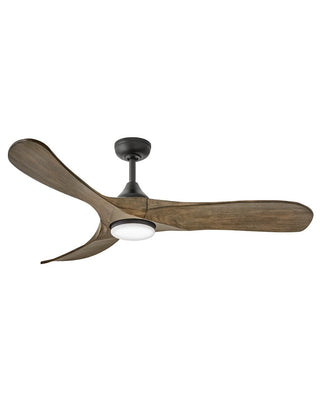 Buy matte-black-finish-with-driftwood-blades Swell Illuminated Outdoor (Damp) Ceiling Fan with Light by Hinkley