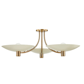 Buy patina-brass-and-soft-sand Wolfe Outdoor (Damp) Semi Flush Mount Light by Troy Lighting