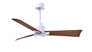 Buy matte-white-finish-with-walnut-tone-blades 3-Blades Alessandra - LK Matthews Fan Company by Matthews Fan Company