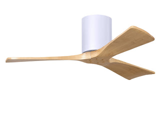 Buy matte-white-finish-with-light-maple-tone-blades Irene-H Hugger Ceiling Fan by Matthews Fan Company