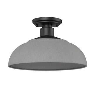 Buy natural-black-with-natural-gray-glass-and-silver-gray-shade Levitt Semi Flush Mount Light by Golden