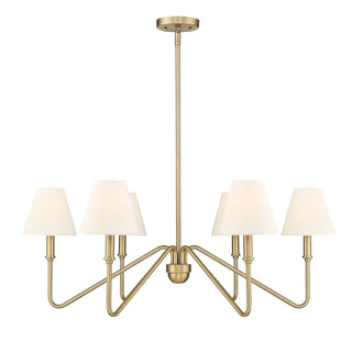 Buy brushed-champagne-brass-with-ivory-linen-glass Kennedy Chandelier by Golden