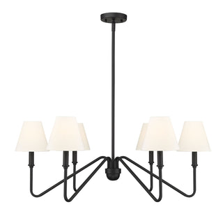 Buy natural-black-with-ivory-linen-glass Kennedy Chandelier by Golden