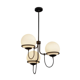 Buy matte-black-opal-glass Alba Chandelier by Alora