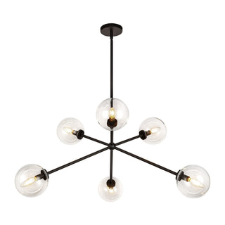 Buy matte-black-clear-glass Cassia Chandelier by Alora