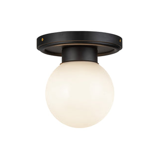 Buy matte-black-glossy-opal-glass-and-opal-shade Fiore Semi-Flush Mount Ceiling Light by Alora
