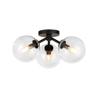 Buy matte-black-clear-glass Cassia Semi Flush Mount Light by Alora
