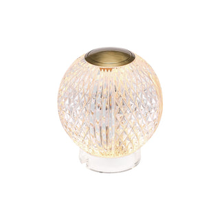 Buy natural-brass-with-clear-carved-acrylic-diffuser-glass-and-clear-textured-shade Marni Lamp by Alora