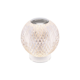 Buy polished-nickel-with-clear-carved-acrylic-diffuser-glass-and-clear-textured-shade Marni Lamp by Alora
