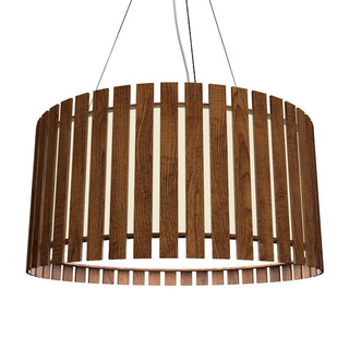 Buy imbuia Slatted Outdoor (Damp) Pendant by Accord Lighting