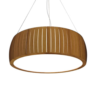 Buy teak Barrel Outdoor (Damp) Pendant by Accord Lighting
