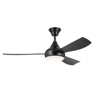 Buy satin-black-finish-with-satin-black-blades Ample Outdoor (Damp) Ceiling Fan with Light by Kichler