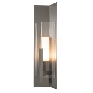 Buy coastal-burnished-steel-with-clear-glass-zm-glass-and-clear-shade Summit Wall Lantern by Hubbardton Forge