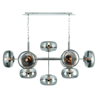 Buy polished-nickel-with-drum-smoked-glass-glass-and-smoke-shade Nottingham Chandelier by Eurofase
