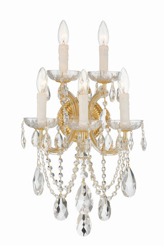 Buy gold-and-clear-shade Maria Theresa Wall Sconce by Crystorama